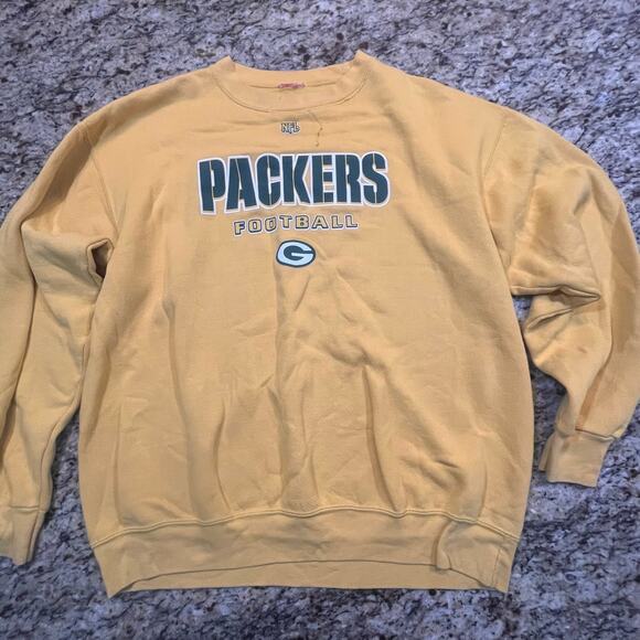 Vintage Green Bay Packers Men XL Pullover Yellow Sweatshirt Long Sleeve Throw - Picture 2 of 6